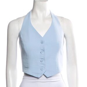 Christian Lacroix Light Blue Halter Tank Top